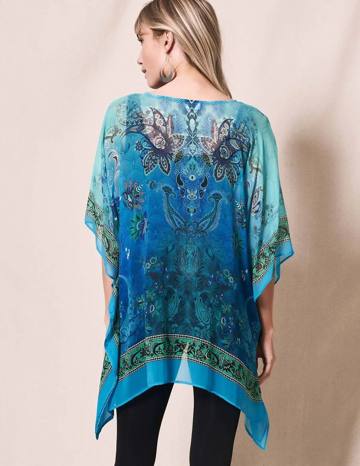 Fair Trade Leilani Flowy Tunic - Ocean Blue
