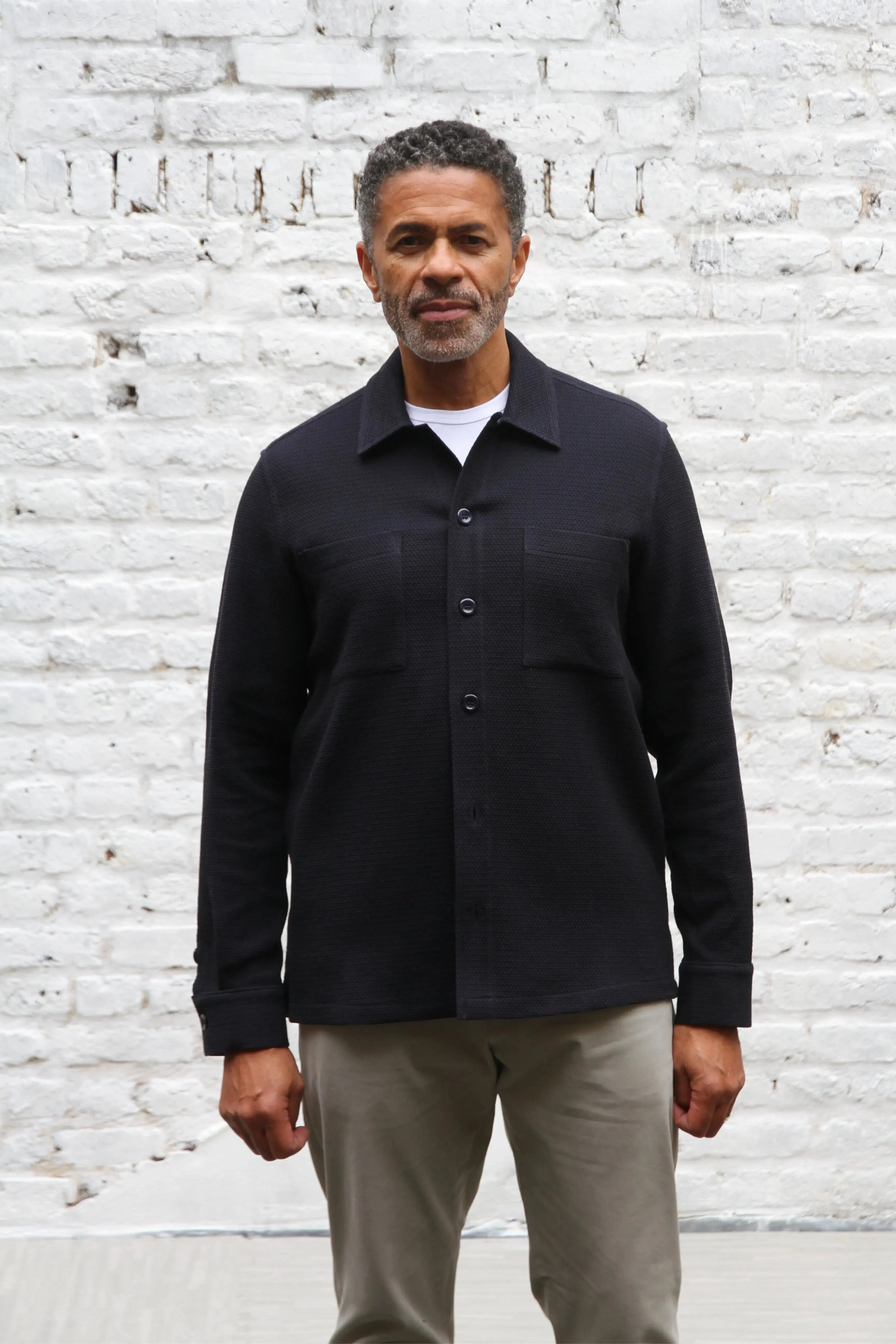 Gravel Long Sleeve Shirt - Navy Malta