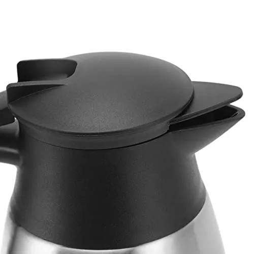 Stainless Steel Thermal Carafe, Press Type Long Lasting Insulation Non Slip Leakage Proof Sealing Thermal Pot for Home (Stainless Steel Color 2L)